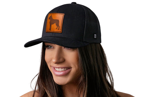 Boxer Leather Trucker Hat Adjustable Snapback Cap With Comfort-Fit Sweatband | Haka Hat
