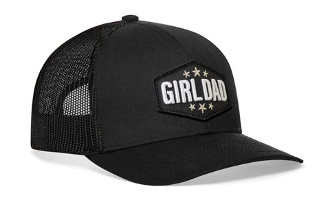 Girl Dad Trucker Hat  |  Black  Snapback
