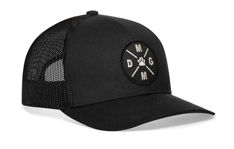 Dog Mom Trucker Hat Embroidered  |  Black Dog Snapback