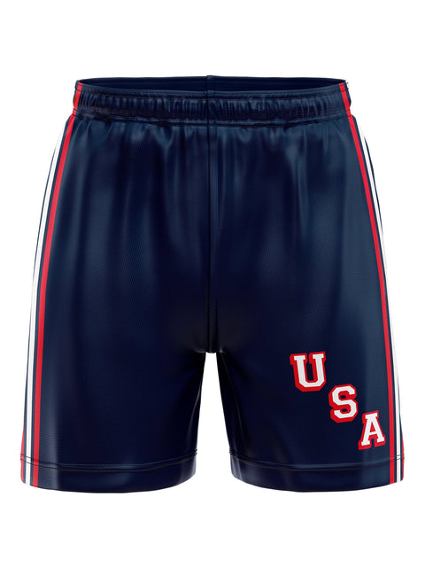 Team USA Navy Blue Hockey Shorts Hockey Shorts Bench Clearers Navy Blue Polyester XS