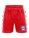 Team USA Miracle on Ice 1980 Red Hockey Shorts Hockey Shorts Bench Clearers Red Polyester XS