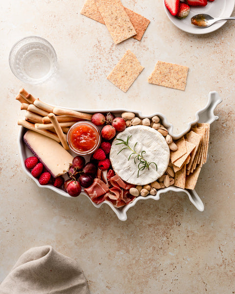 USA Serving Platter – Porcelain Serving Plate with Glossy White Glaze | Oven Safe, Dishwasher Safe