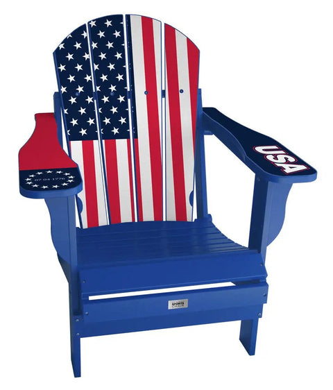 USA Flag Adirondack  Chair International Series Chairs mycustomsportschair Blue  