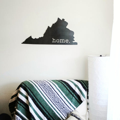 Virginia Home Wall Decor - Rustic Steel Wall Sign With Fingerprint Resistant Finish