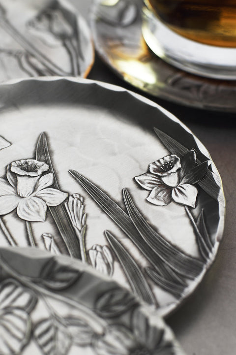 Daffodil Coaster - Handcrafted Coasters by Wendell August Forge | Floral Table Coaster