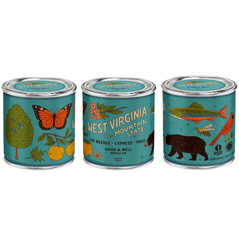 West Virginia Candle – Aromatic Green Soy Wax Candle | Woodsy Aroma, Rustic Decor