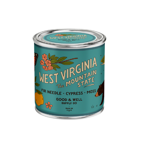 West Virginia Candle – Aromatic Green Soy Wax Candle | Woodsy Aroma, Rustic Decor