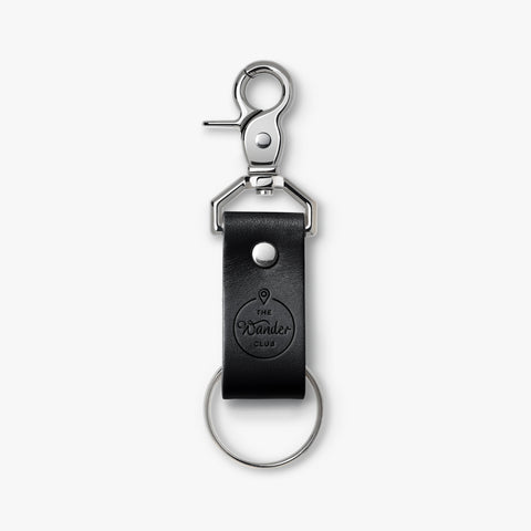 Black Wanderchain | Handcrafted Leather Keychain with Brass Hardware & Memory Tokens