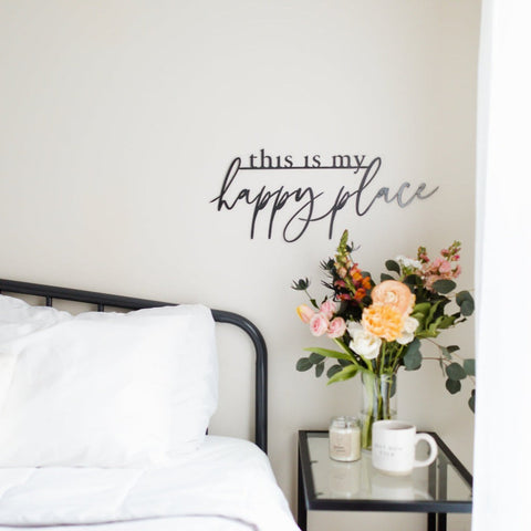 'This is My Happy Place' Script Wall Decor