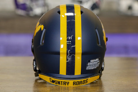 West Virginia Mountaineers Riddell Speed Mini Helmet - Satin Navy