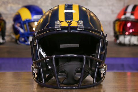 West Virginia Mountaineers Riddell Speed Replica Helmet - Country Roads Matte Navy