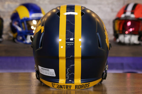 West Virginia Mountaineers Riddell Speed Replica Helmet - Country Roads Matte Navy