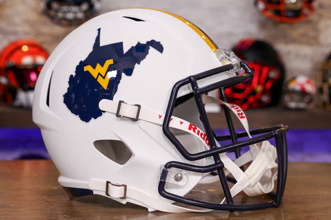 West Virginia Mountaineers Riddell Speed Replica Helmet - Country Roads White