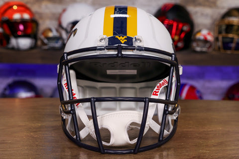 West Virginia Mountaineers Riddell Speed Replica Helmet - Country Roads White