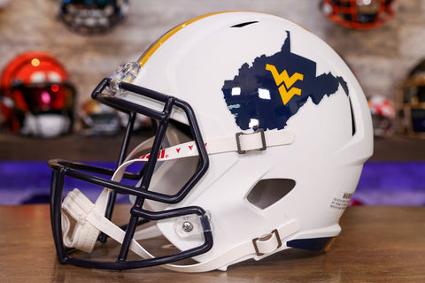 West Virginia Mountaineers Riddell Speed Replica Helmet - Country Roads White