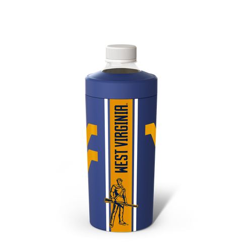 West Virginia Mountaineers Universal Can Cooler - Insulated Drink Holder With Silicone Lid