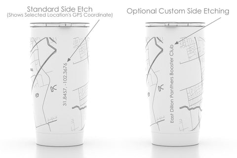 Home Town Map 20 oz Insulated Pint Tumbler Tumbler 20oz Well Told White Engraved Custom Text + $5