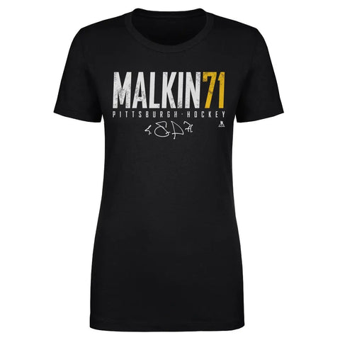 Pittsburgh Penguins Evgeni Malkin Women's T-Shirt Women's T-Shirt 500 LEVEL Black S Women's T-Shirt