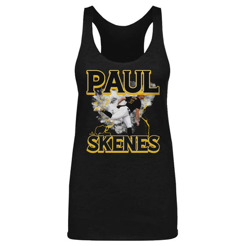 Paul Skenes Pittsburgh Pirates Lightning  | Women's Tank Top Women's Tank Top 500 LEVEL Tri Black S Women's Tank Top