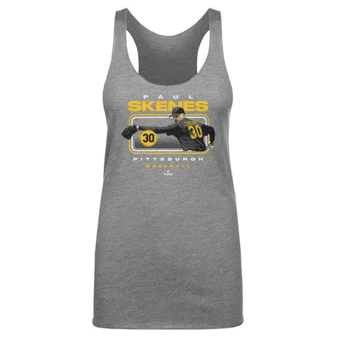 Pittsburgh Pirates Paul Skenes Pittsburgh Headline Women's Tank Top Women's Tank Top 500 LEVEL Tri Gray S Women's Tank Top