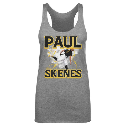 Paul Skenes Pittsburgh Pirates Lightning  | Women's Tank Top Women's Tank Top 500 LEVEL Tri Gray S Women's Tank Top