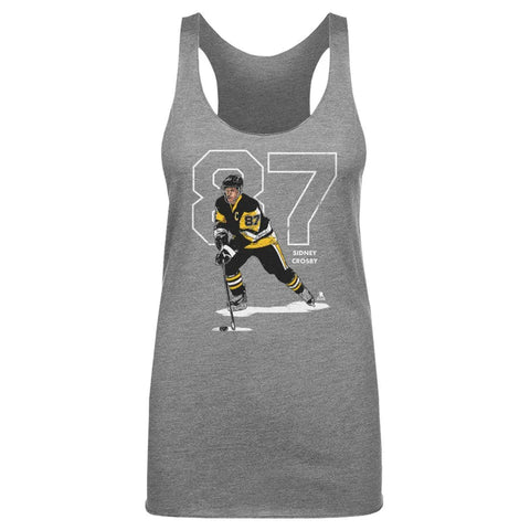 Pittsburgh Penguins Sidney Crosby Women's Tank Top Women's Tank Top 500 LEVEL Tri Gray S Women's Tank Top