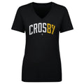 Pittsburgh Penguins Sidney Crosby Women's V-Neck T-Shirt Women's V-Neck T-Shirt 500 LEVEL Black S Women's V-Neck T-Shirt