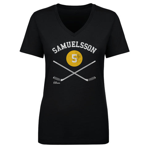 Ulf Samuelsson Pittsburgh 5 Sticks  Women's V-Neck T-Shirt Women's V-Neck T-Shirt 500 LEVEL   