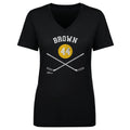 Rob Brown Pittsburgh 44 Sticks  Women's V-Neck T-Shirt Women's V-Neck T-Shirt 500 LEVEL   