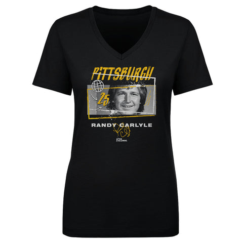 Randy Carlyle Pittsburgh Tones  Women's V-Neck T-Shirt Women's V-Neck T-Shirt 500 LEVEL   