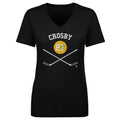 Pittsburgh Penguins Sidney Crosby Women's V-Neck T-Shirt Women's V-Neck T-Shirt 500 LEVEL Black S Women's V-Neck T-Shirt