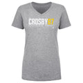 Pittsburgh Penguins Sidney Crosby Women's V-Neck T-Shirt Women's V-Neck T-Shirt 500 LEVEL Heather Gray S Women's V-Neck T-Shirt