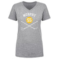 Larry Murphy Pittsburgh 55 Sticks  Women's V-Neck T-Shirt Women's V-Neck T-Shirt 500 LEVEL   