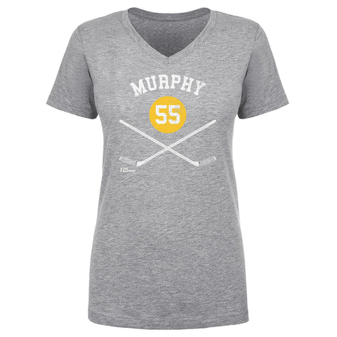 Larry Murphy Pittsburgh 55 Sticks  Women's V-Neck T-Shirt Women's V-Neck T-Shirt 500 LEVEL   