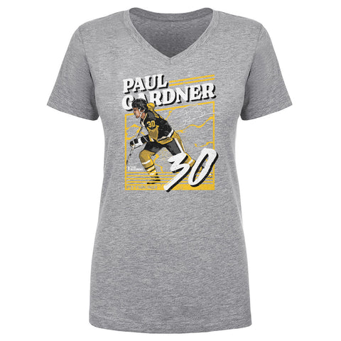 Paul Gardner Pittsburgh Power  Women's V-Neck T-Shirt Women's V-Neck T-Shirt 500 LEVEL   