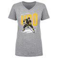 Pittsburgh Penguins Sidney Crosby Women's V-Neck T-Shirt Women's V-Neck T-Shirt 500 LEVEL Heather Gray S Women's V-Neck T-Shirt