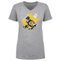 Pittsburgh Penguins Sidney Crosby Women's V-Neck T-Shirt Women's V-Neck T-Shirt 500 LEVEL Heather Gray S Women's V-Neck T-Shirt