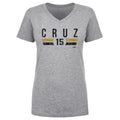 Pittsburgh Pirates Oneil Cruz Women's V-Neck T-Shirt Women's V-Neck T-Shirt 500 LEVEL Heather Gray S Women's V-Neck T-Shirt