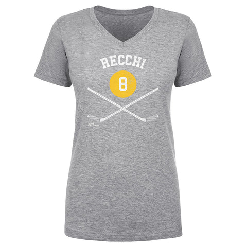 Mark Recchi Pittsburgh 8 Sticks  Women's V-Neck T-Shirt Women's V-Neck T-Shirt 500 LEVEL   