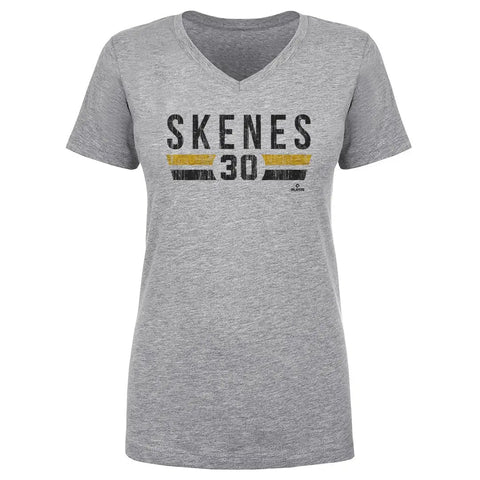 Pittsburgh Pirates Paul Skenes Women's V-Neck T-Shirt Women's V-Neck T-Shirt 500 LEVEL Heather Gray S Women's V-Neck T-Shirt