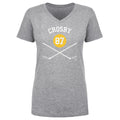 Pittsburgh Penguins Sidney Crosby Women's V-Neck T-Shirt Women's V-Neck T-Shirt 500 LEVEL Heather Gray S Women's V-Neck T-Shirt