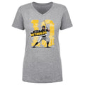 Pittsburgh Pirates Bryan Reynolds Women's V-Neck T-Shirt Women's V-Neck T-Shirt 500 LEVEL Heather Gray S Women's V-Neck T-Shirt