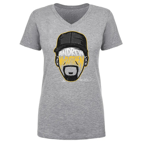 Pittsburgh Pirates Andrew McCutchen Women's V-Neck T-Shirt Women's V-Neck T-Shirt 500 LEVEL Heather Gray S Women's V-Neck T-Shirt