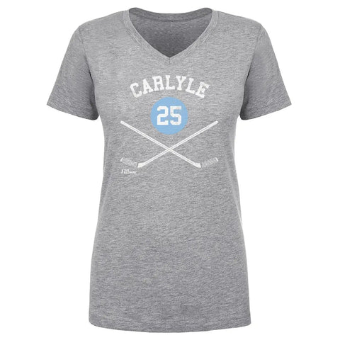 Randy Carlyle Pittsburgh 25 Sticks  Women's V-Neck T-Shirt Women's V-Neck T-Shirt 500 LEVEL   