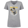 Pittsburgh Pirates Bryan Reynolds Women's V-Neck T-Shirt Women's V-Neck T-Shirt 500 LEVEL Heather Gray S Women's V-Neck T-Shirt