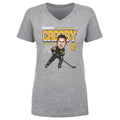 Pittsburgh Penguins Sidney Crosby Women's V-Neck T-Shirt Women's V-Neck T-Shirt 500 LEVEL Heather Gray S Women's V-Neck T-Shirt