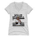 Pittsburgh Pirates Willie Stargell Women's V-Neck T-Shirt Women's V-Neck T-Shirt 500 LEVEL Tri Ash S Women's V-Neck T-Shirt