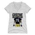 Joe Greene Sketch K Women's V-Neck T-Shirt Women's V-Neck T-Shirt 500 LEVEL Tri Ash S Women's V-Neck T-Shirt