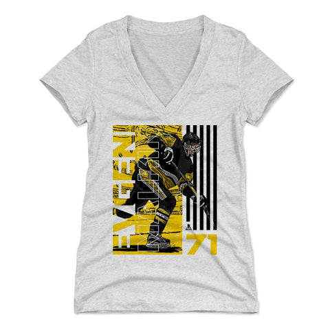 Pittsburgh Penguins Evgeni Malkin Women's V-Neck T-Shirt Women's V-Neck T-Shirt 500 LEVEL Tri Ash S Women's V-Neck T-Shirt