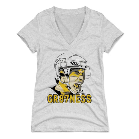 Pittsburgh Penguins Sidney Crosby Women's V-Neck T-Shirt Women's V-Neck T-Shirt 500 LEVEL Tri Ash S Women's V-Neck T-Shirt